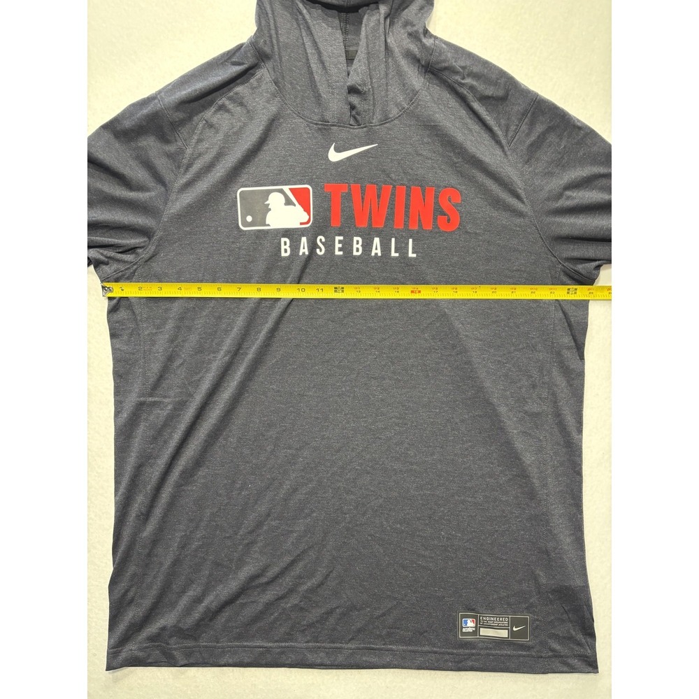 Minnesota Twins Hoodie Mens XL Gray MLB Baseball Nike Dri Fit Lightweight - Picture 8 of 13